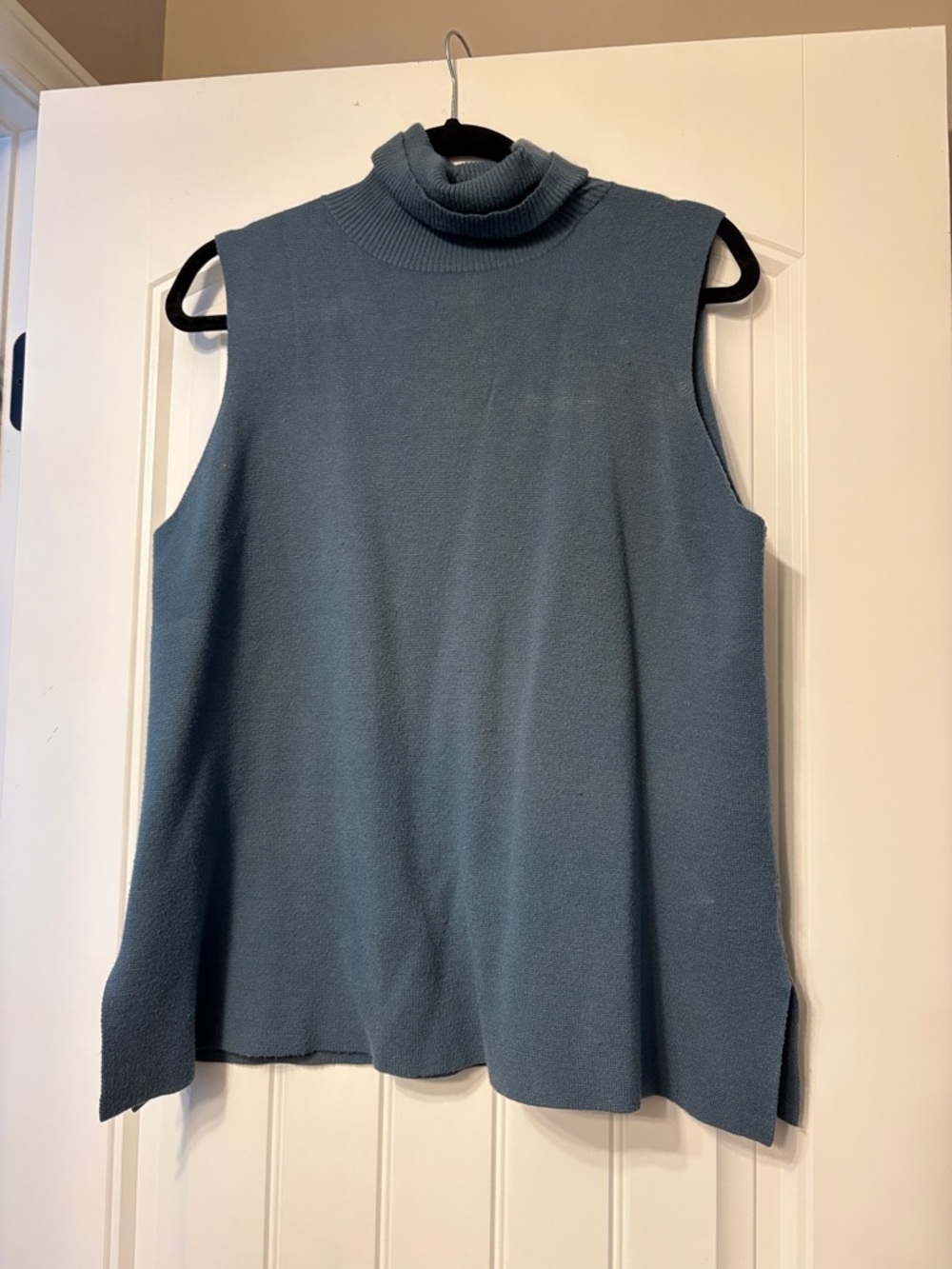 Truth + Style Sleeveless Turtleneck Top in Slate Blue